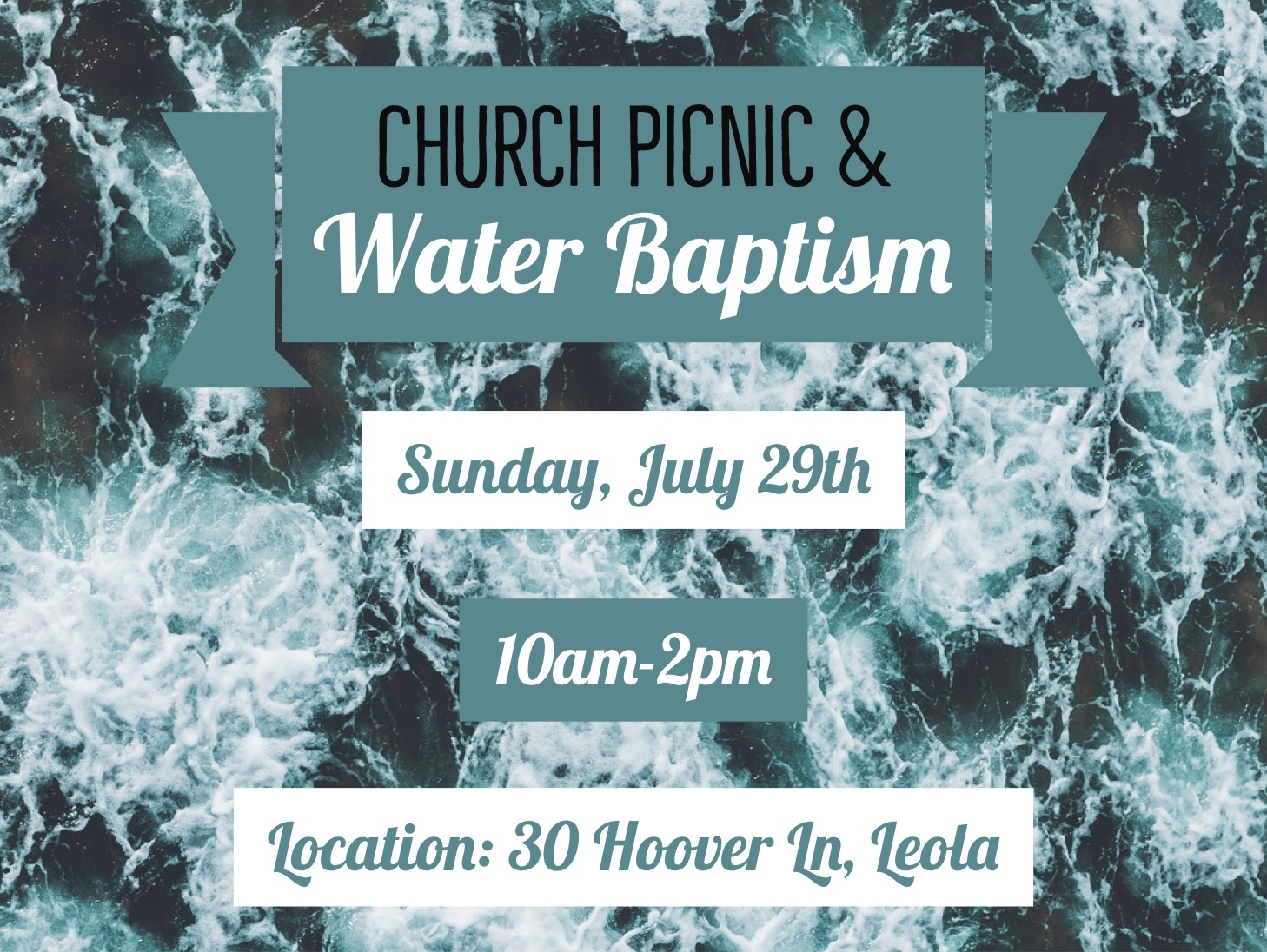 Water Baptism and Church Picnic - 10am - Threshold Church